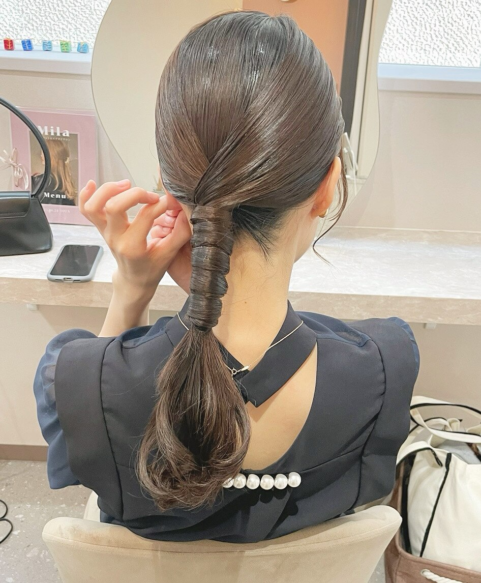 ポニーテール　ミドルサイズ　no1 2025年-2026年冬】ヘアセット ポニーテールの髪型・ヘアアレンジ｜人気