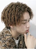 ツイストスパイラルパーマセンターパートツーブロックコンマ韓国