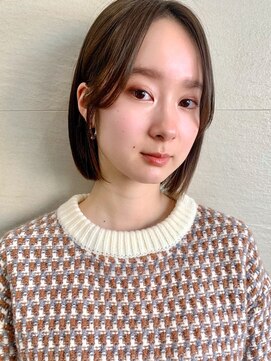 ラフ フロム ガーデン(Laf from GARDEN) ボブ/オリーブベージュ/デザインカラー/縮毛矯正/韓国風