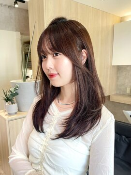 メゾンドイギー(MAISON de IGGY) 小顔レイヤーマロンベージュブラウンカラーフェイスレイヤー