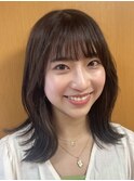 [伸ばしかけにおすすめ]ミディアム/顔まわりカット/透明感カラー