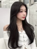 エヌアイ オモテサンドウ(ni omotesando) 韓国レイヤーカット/ブルーグレージュ/前髪なし 上野