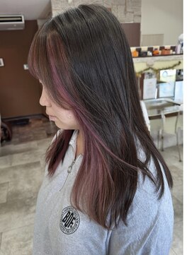 アンジュ 篠ノ井店(ange) インナーカラー／ピンクベージュカラー