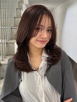 トリッカ 銀座(tricca)&nbsp;ミディアム/くびれレイヤー/顔まわり/モーブブラウン