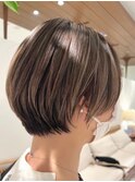 白髪ぼかし×ハイライト×ショート