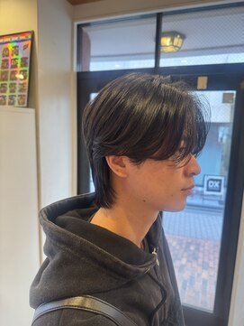 オーシャントーキョー(OCEAN TOKYO) 韓国マッシュフェザーパーマニュアンスパーマセンターパート黒髪