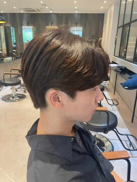 ダブル(W) メンズ/マッシュショート/ダークブラウン/韓国