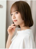 ミルクグレージュ姫カット顔周りレイヤーボブA14戸田公園20代