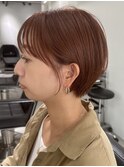 ショート/耳掛けショート/収まりショート/オレンジカラー/艶