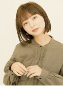 黒髪/グレーベージュ/レイヤーロング/前髪パーマ[新宿駅]