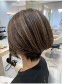 50代ヘルシースタイル メッシュ ニュアンスカラー メンズライク