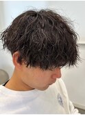 波巻きパーマメンズパーマメンズヘアツーブロックツイストパーマ