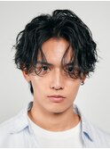 原宿フェザーパーマメンズヘアメンズカットセンターパート20代
