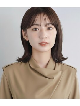 くびレイヤー黒髪オリーブグレー小顔ココアベージュ韓国風耳かけ