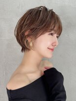 ロンドエニカ 大宮(Lond enika)&nbsp;黒髪カタログ/ショート/オリーブグレー/小顔に見せるヘア/大宮