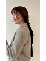 ユーフォリア 青山(Euphoria)&nbsp;20代30代　大人編み下ろしヘア　チョコブラウンカラー