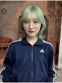 ミントグリーン/レイヤーボブ