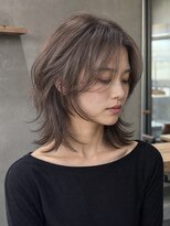 ルポシノエル(rupo si Noel)&nbsp;ミディアム_ウルフカット_顔周りレイヤー_アッシュブラウン