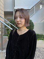 スーリール 福岡別府店(Sourire)&nbsp;ラベンダーベージュ　ボブ　髪質改善トリートメント ショート
