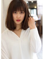 マリアバイアフロート(Maria by AFLOAT) 切りっぱなしボブもとろみワンカールにオン眉バングの大人ボブ