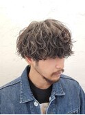 波巻きパーマメンズマッシュ刈り上げツイストスパイラルパーマ
