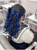 あみカチュ髪の毛リボンハーフツイン