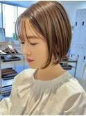 大人可愛い20代30代40代前下がりショートボブ【GRAFF日本橋】