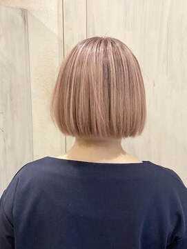 ヘアーリゾートガーデン 南林間店(Hair Resort Garden) 切りっぱなしボブ/サンドベージュ/ベビーピンク/シャドールーツ