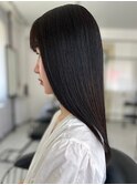 ブリーチなしダブルカラー透明感グレージュ/セミロング