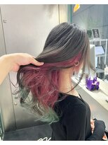 シェリ ヘアデザイン(CHERIE hair design)&nbsp;インナーピンク×グリーン☆