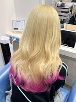 ウーロス(uros.) 【SENA】ハイトーンブロンド 裾カラー ピンク