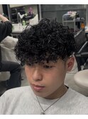 スペインカール ツイストスパイラル眉カットメンズパーマ