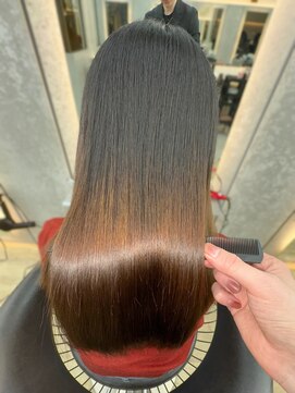 ロンドシエル 横浜(Lond ciel) ミニウルフ髪質改善縮毛矯正酸性ストレートレイヤーカット/横浜