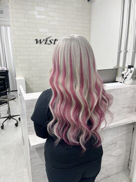 ウィステル シルバー/グレー/ハイライト/ピンク/メッシュ/ギャル【こーき】