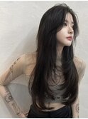 #72/韓国/韓国風/レイヤーカット/後れ毛/くびれヘア/前髪/表参道