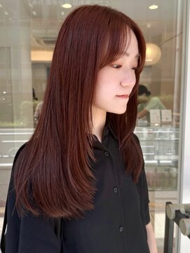 ガーデンヨコハマ(GARDEN YOKOHAMA) 暖色ロングレイヤーセンター前髪アプリコットピンクオレンジ小顔