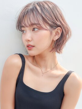 カバーヘア イヴ 戸頭店(COVER HAIR EVE) 細めハイライト耳かけフェザーショートボブp1戸頭20代30代40代