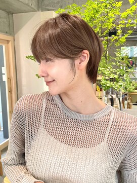 ミィ 浦和(mee) 透明感カラー ボブ 前髪 ショート カラー ブリーチ&ダブルカラー