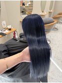 ブルー ネイビーブルー 寒色カラー 三宮 ブリーチ