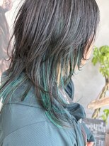 ディプティック ヘアー チェンジ ミュージアム(diptych Hair Change Museum)&nbsp;インナーグリーン/ポイントデザイン/ブリーチカラー/草津/