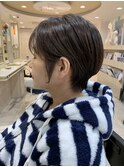 50代 丸みショート 白髪ぼかし イルミナカラー ショートボブ