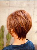大人かっこいいショート/40代50代60代70代/ブラウン