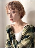 マッシュショート_ダブルカラー_ブリーチ1回_活性ケラチン