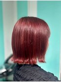 【ボブ×チェリーレッド】池袋美容室