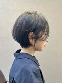 大人可愛い20代30代40代丸みショートボブ/ハンサムショート