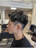 ピンパーマ×メッシュハイライト