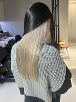 エリマ 調布(elima) インナーカラーイヤリングカラーホワイトベージュケアブリーチ