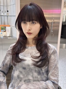 シーシンジュク 新宿南口(Sea shinjuku) ココアベージュ×レイヤー[小顔/黒髪/オリーブグレー]