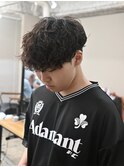 波巻きハイライトアップバングツーブロックマッシュ
