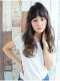 外国人風小顔に魅せるふんわりバング、グラデーションカラー◇◇